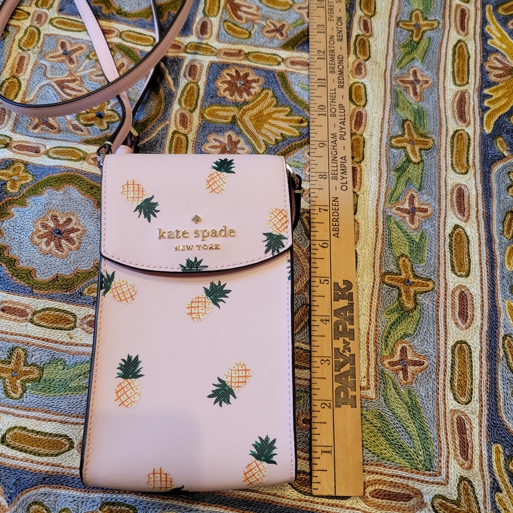 Kate Spade Staci North South Pineapple Print Flap Phone Crossbody